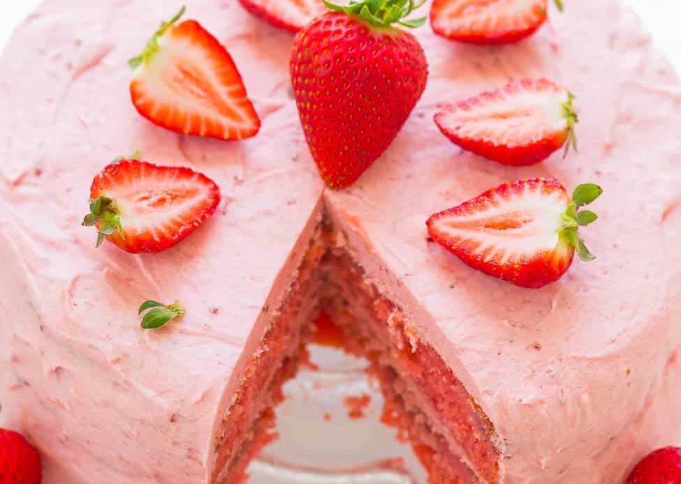 Delicious Homemade Strawberry Cake